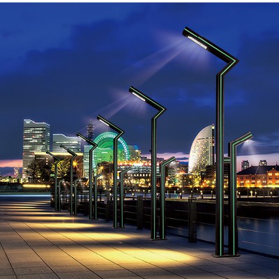 雙子星款現(xiàn)代庭院燈戶外江邊散步路照明特色LED鋁型材庭院燈批發(fā)