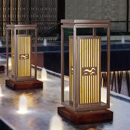 不銹鋼led柱頭燈電鍍拉絲高檔小區別墅花園庭院草坪燈廠家批發