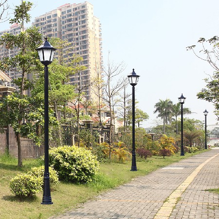 LED庭院燈歐式壓鑄鋁花邊直六角小區景觀燈廣場別墅照明燈具廠家