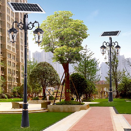 古典歐式太陽(yáng)能庭院燈別墅小區(qū)景觀亮化光伏一體化LED燈廠家批發(fā)